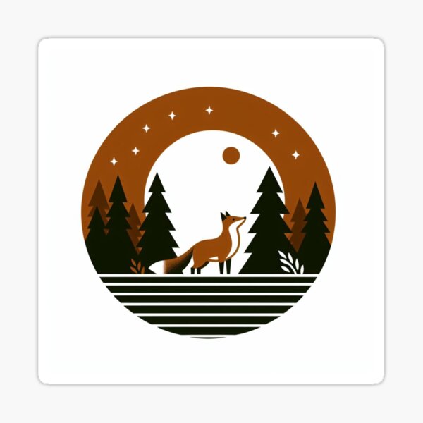 Item preview, Fox In A forest - Abstract Minimal Art designed and sold by MusesWhispers.