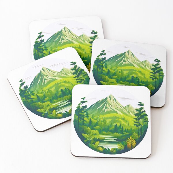 Item preview, Circular Mountain Forest Jungle Landscape 2 designed and sold by Tom-Johnson.