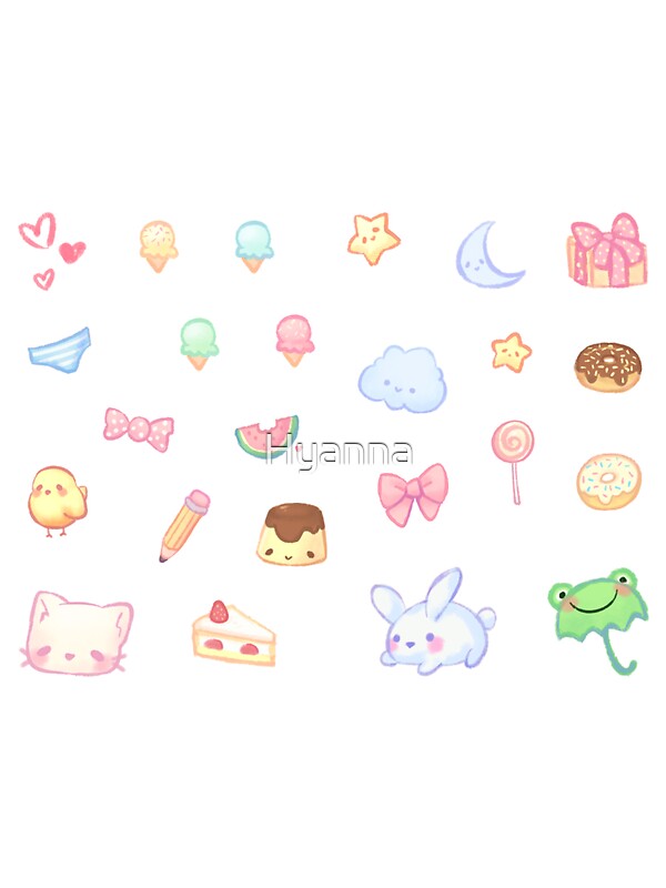 cute pastel set 2 stickers by hyanna redbubble