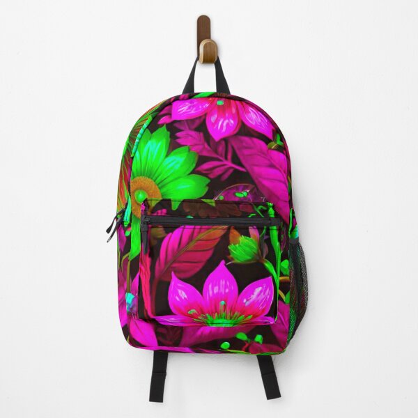 Item preview, Vibrant Flora: Green and Pink Floral Pattern designed and sold by GrizzlyCollective.