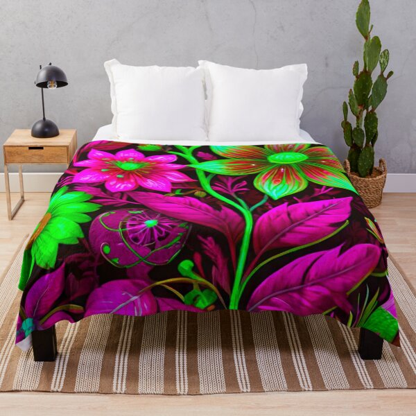 Item preview, Vibrant Flora: Green and Pink Floral Pattern designed and sold by GrizzlyCollective.