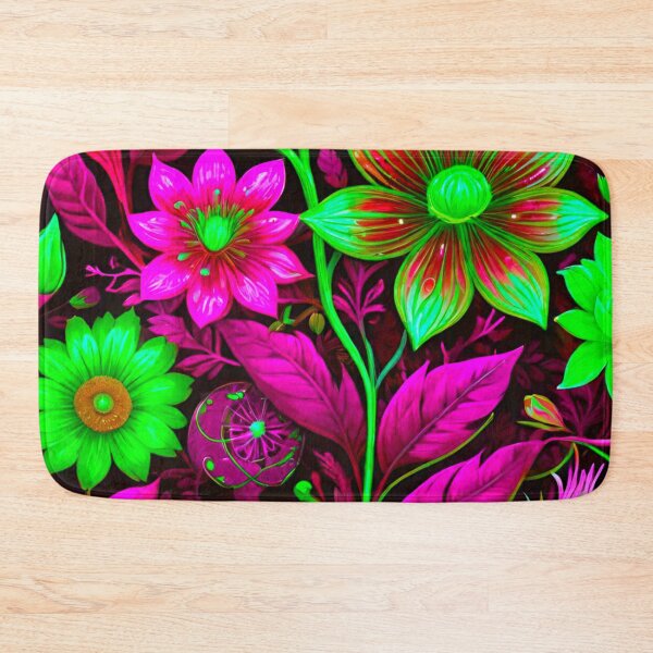 Item preview, Vibrant Flora: Green and Pink Floral Pattern designed and sold by GrizzlyCollective.