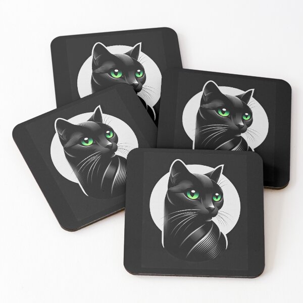 Item preview, Black Cat with Hypnotic Eyes designed and sold by M-ormin.