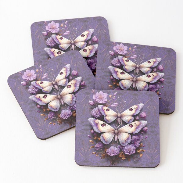 Item preview, Magical Moths with Violet Flowers designed and sold by Eva Nev.