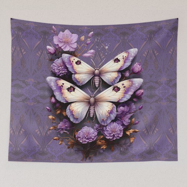 Item preview, Magical Moths with Violet Flowers designed and sold by Eva Nev.