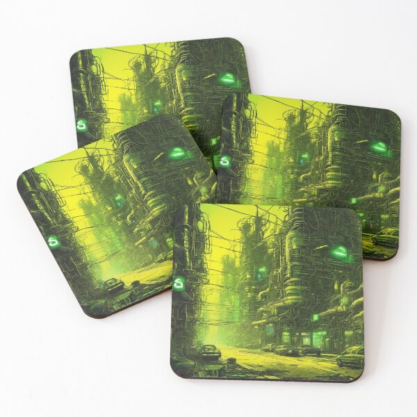 Item preview, Alien Cyberpunk City Night no.4, Nuclear Fallout Fog designed and sold by Kendall Anderson.
