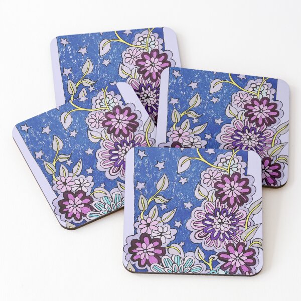 Item preview, Blue Pink Flowers Green Leaves designed and sold by Fransyn.