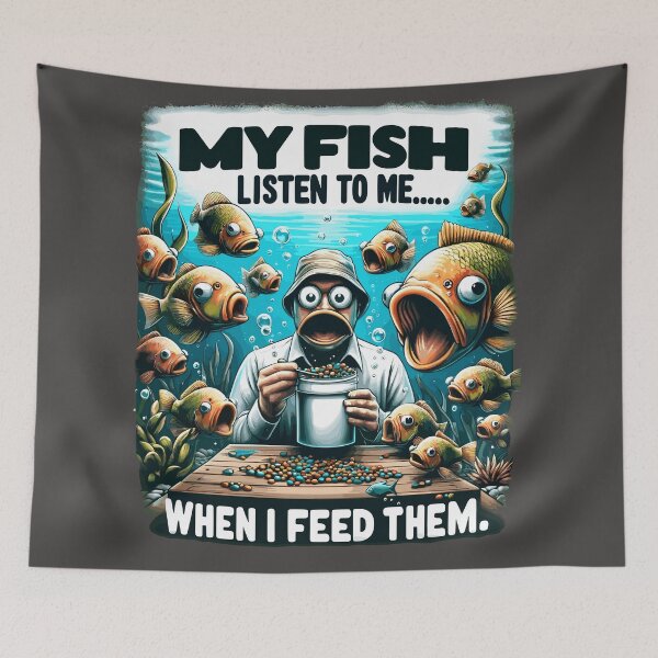 Item preview, Funny motif for aquarists, fish feeding designed and sold by FinFriends.