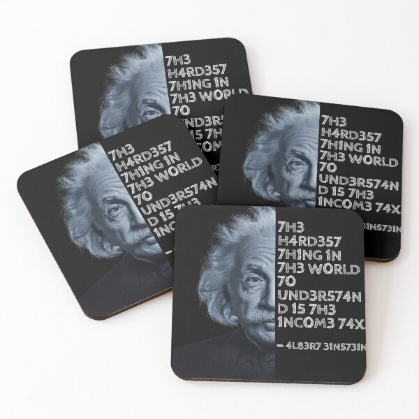 Item preview, Albert Einstein quote: The hardest thing in the world to understand is the income tax. designed and sold by UrbanStoic.