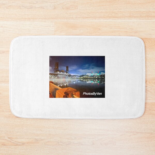 Item preview, Steel Bridge in Portland on a cloudy night designed and sold by ArtByVenryDell.