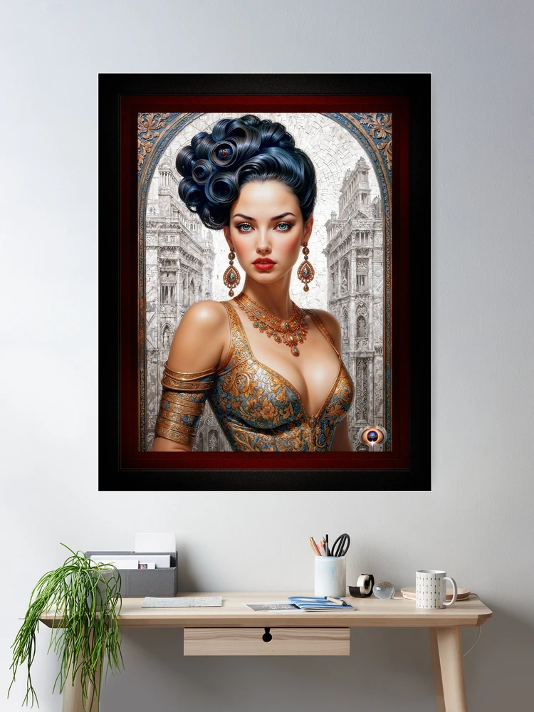 Portrait Of Enchanting Elegance Mesmerizing AI Concept Art by Xzendor7 Room Decor Poster Art Print