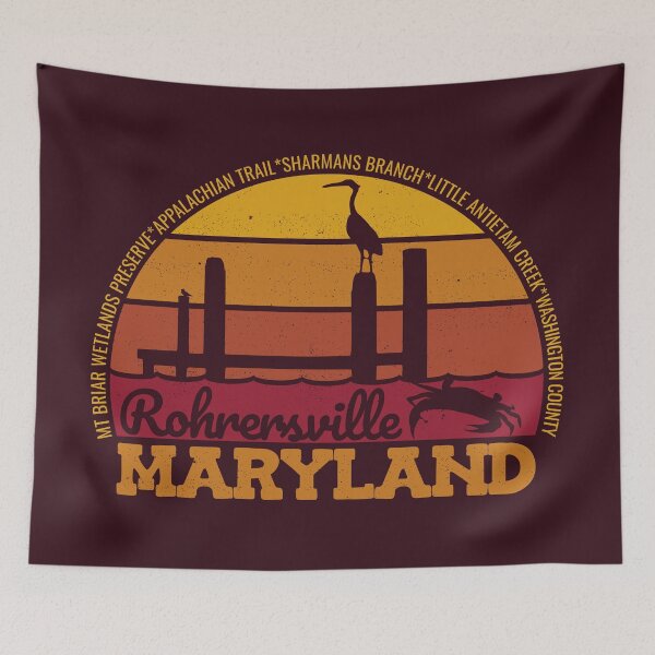 Item preview, Rohrersville Maryland Sunset Retro Local Pride Logo designed and sold by CRHPOD20.