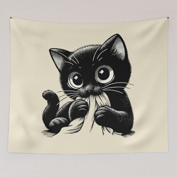 Item preview, Cute Black Cat Biting designed and sold by nameonshirt.