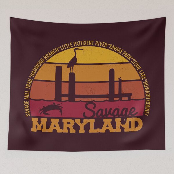 Item preview, Savage Maryland Sunset Retro Local Pride Logo designed and sold by CRHPOD20.