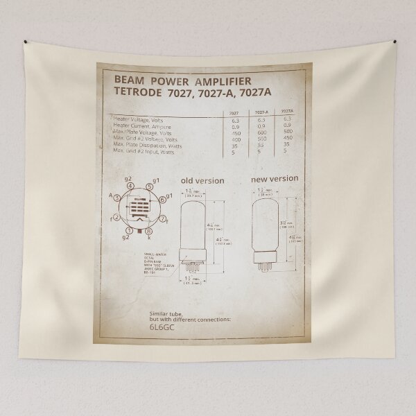 Item preview, 7027/7027A Beam Power Amplifier Tetrode Datasheet in Retro Style designed and sold by tuzlay.
