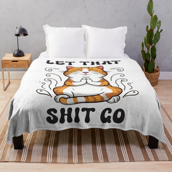 Item preview, Let that Shit Go Funny Yoga Cat designed and sold by BuxomBabe21.