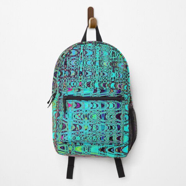 Item preview, Abstract Kaleidoscopic Aqua Retro Boomerang Waves designed and sold by myrubiogarden.
