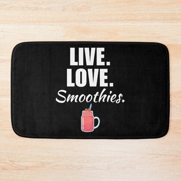 Item preview, Live, love, smoothies. Pink strawberry fruit smoothie, vegan lifestyle plant based diet saying or quote designed and sold by NBSStore.