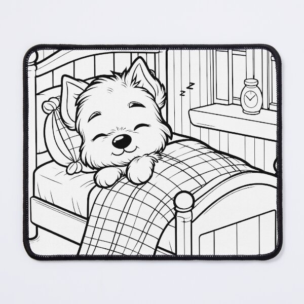 Item preview, Dog Scottish Terrier sleep in the bed dream designed and sold by Svetlana Kalaturskaia.