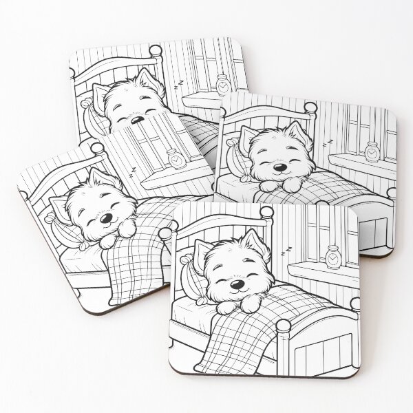 Item preview, Dog Scottish Terrier sleep in the bed dream designed and sold by Svetlana Kalaturskaia.
