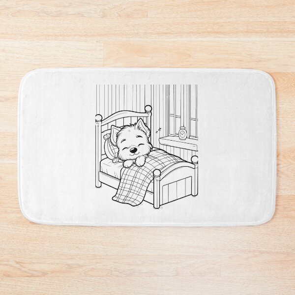 Item preview, Dog Scottish Terrier sleep in the bed dream designed and sold by Svetlana Kalaturskaia.