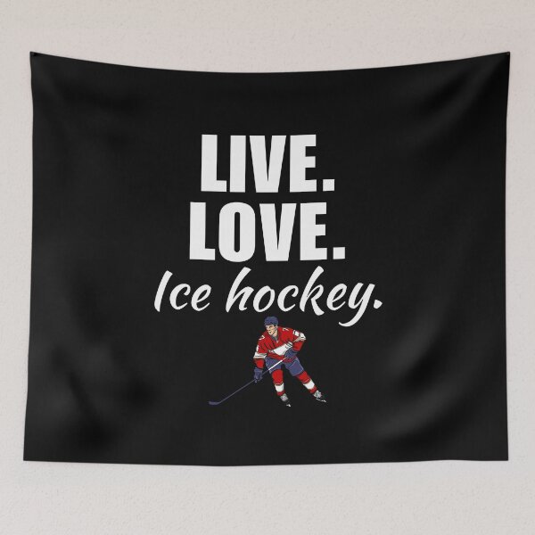 Item preview, Live, love, ice hockey. Funny ice hockey sport or game saying or quote for player or coach designed and sold by NBSStore.