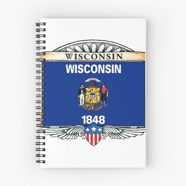 Item preview, Wisconsin Art Deco Design with Flag designed and sold by Cleave.