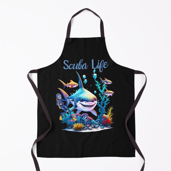 Item preview, Watercolor Shark Scuba Diver Scuba Life designed and sold by AlienOccupation.