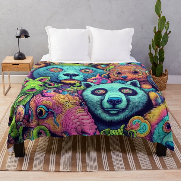 Item preview, psychedelic animals designed and sold by scabsecrete.