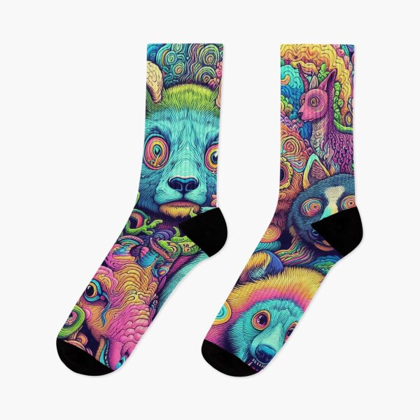 Item preview, psychedelic animals  designed and sold by scabsecrete.