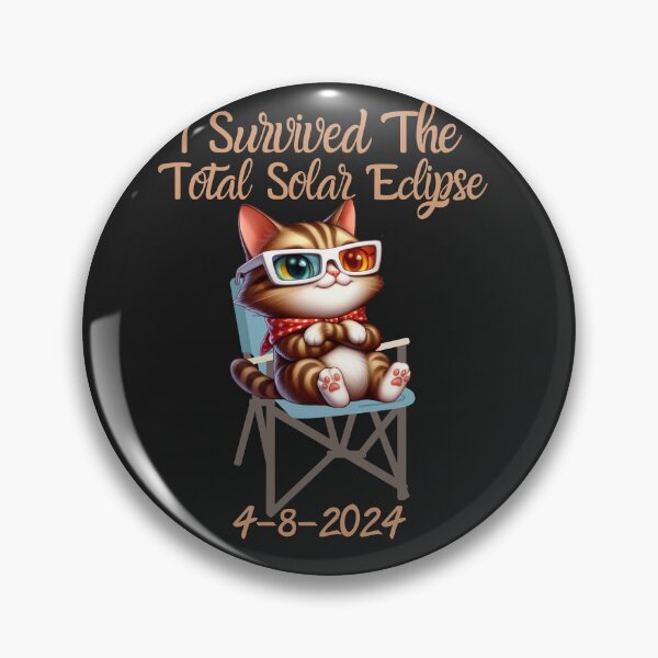 Item preview, Cute Cat I Survived the Total Solar Eclipse 2024 designed and sold by AlienOccupation.