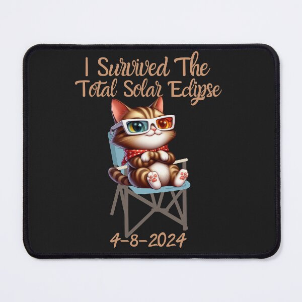 Item preview, Cute Cat I Survived the Total Solar Eclipse 2024 designed and sold by AlienOccupation.