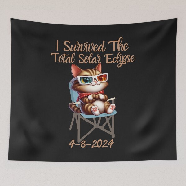Item preview, Cute Cat I Survived the Total Solar Eclipse 2024 designed and sold by AlienOccupation.