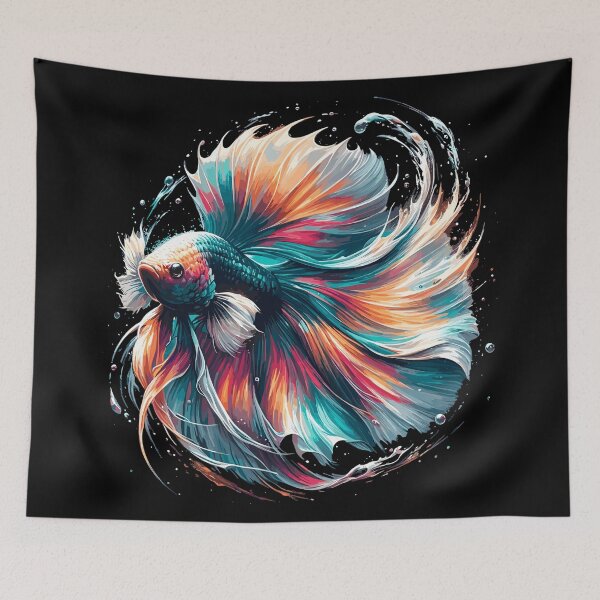 Artikelvorschau, Leuchtender Betta Splendens, Kampffsich bunt entworfen und verkauft von FinFriends.