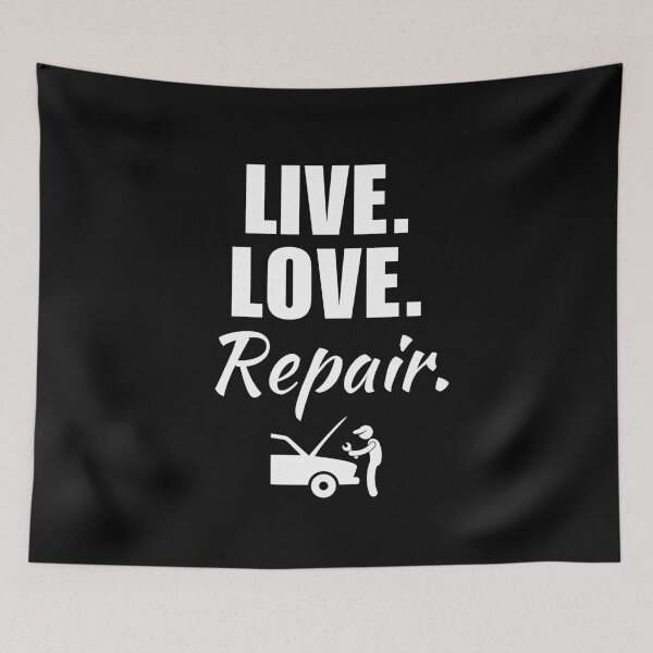 Item preview, Live, love, repair. Funny car mechanic dad quote or saying for husband job profession designed and sold by NBSStore.