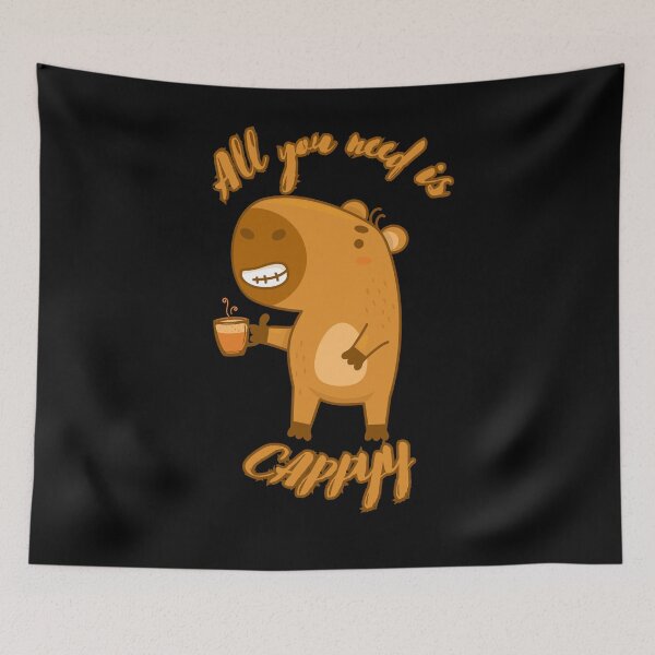 Item preview, All you need is Cappyy, sweet capy, funny capy funny capybara, All you need is coffee, capy, humor, designed and sold by GOLDENGARDENART.