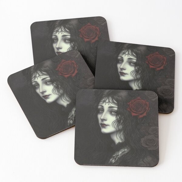 Item preview, Vintage Classic Gothic Girl Roses designed and sold by TheDarkWardrobe.