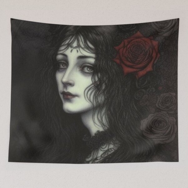 Item preview, Vintage Classic Gothic Girl Roses designed and sold by TheDarkWardrobe.