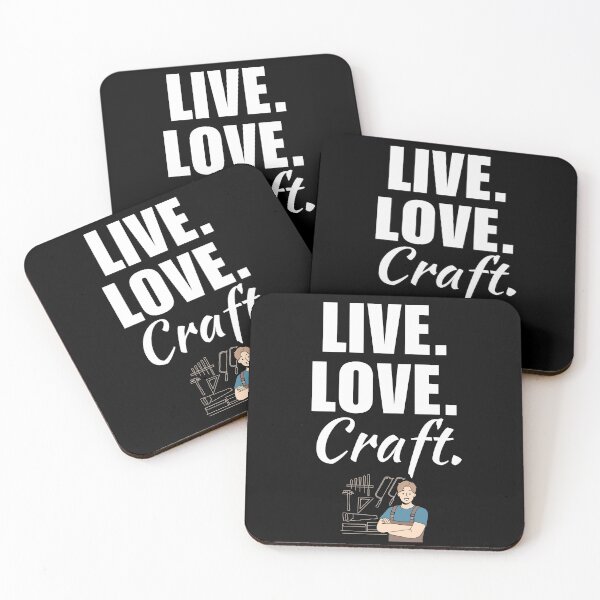 Item preview, Live, love, craft. Funny carpenter quote saying, cool woodworker job dad designed and sold by NBSStore.