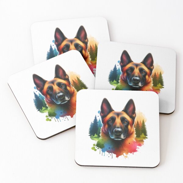 Item preview, Watercolor Forest Belgian Malinois  designed and sold by TheAnimalZ00.