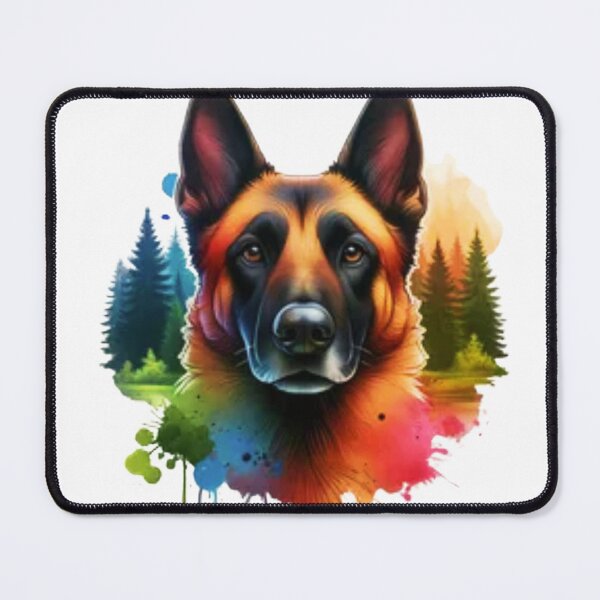 Item preview, Watercolor Forest Belgian Malinois  designed and sold by TheAnimalZ00.