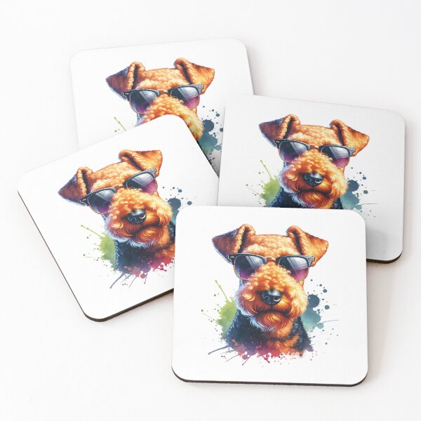 Item preview, Watercolor Airedale Terrier Wearing Sunglasses designed and sold by TheAnimalZ00.