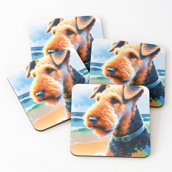 Item preview, Watercolor Beach Airedale Terrier  designed and sold by TheAnimalZ00.
