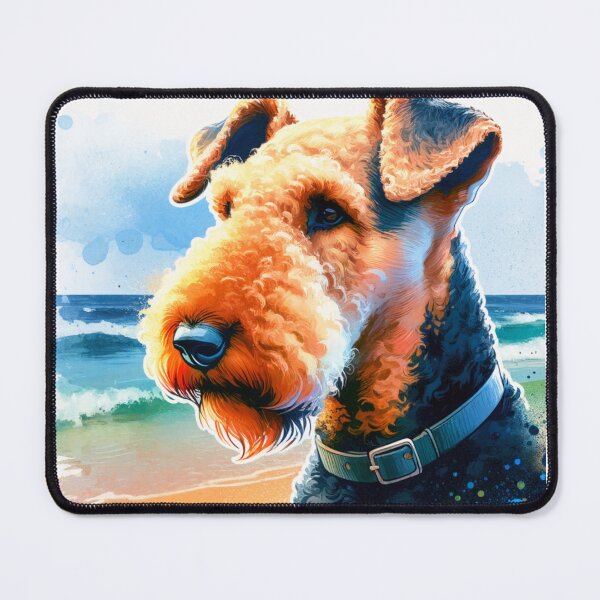 Item preview, Watercolor Beach Airedale Terrier  designed and sold by TheAnimalZ00.