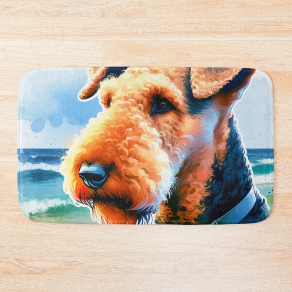Item preview, Watercolor Beach Airedale Terrier  designed and sold by TheAnimalZ00.