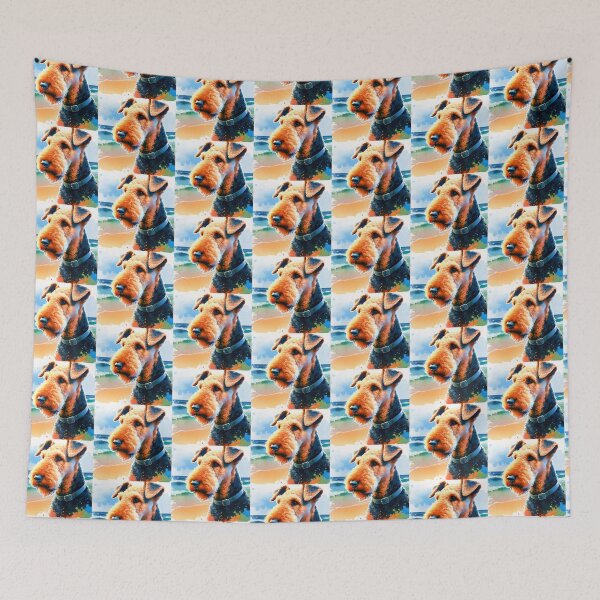 Item preview, Watercolor Beach Airedale Terrier  designed and sold by TheAnimalZ00.