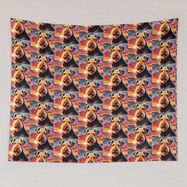 Item preview, Watercolor Airedale Terrier Sunset designed and sold by TheAnimalZ00.
