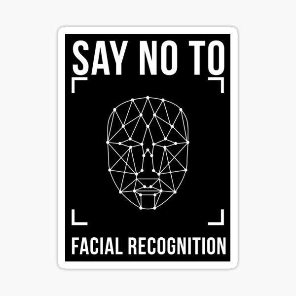 Aperçu de l'œuvre dire non à la reconnaissance faciale créée et vendue par Doooriginals.