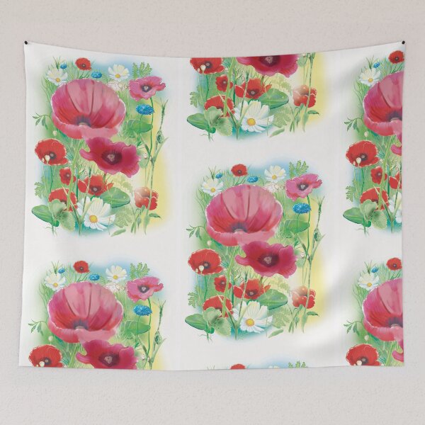 Item preview, Watercolor summer poppys designed and sold by sonaadalian.