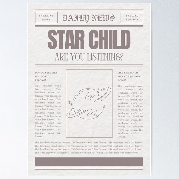 Item preview, star child news clipping designed and sold by athenamavara.